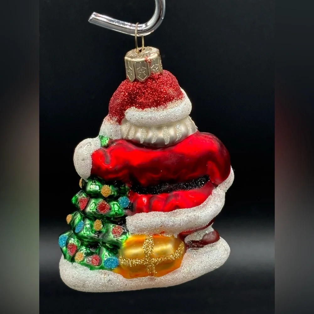 Vintage Small Blown Glass Santa Claus Christmas Ornament Impuls Poland 3